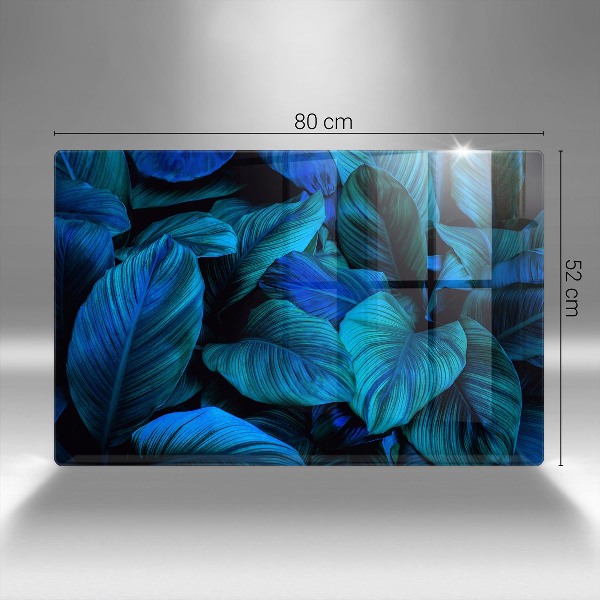 Posavaso de cristal para velas funerarias Hojas de vegetación selvática