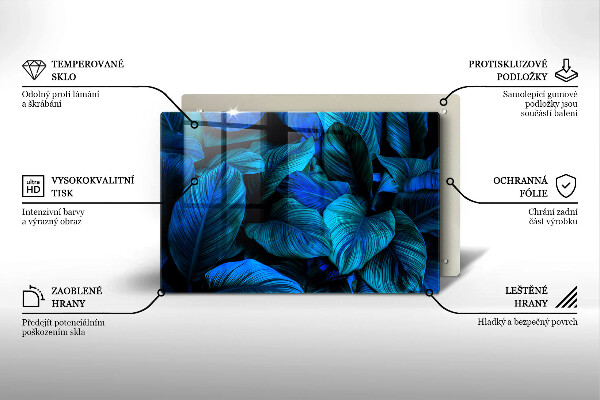 Posavaso de cristal para velas funerarias Hojas de vegetación selvática