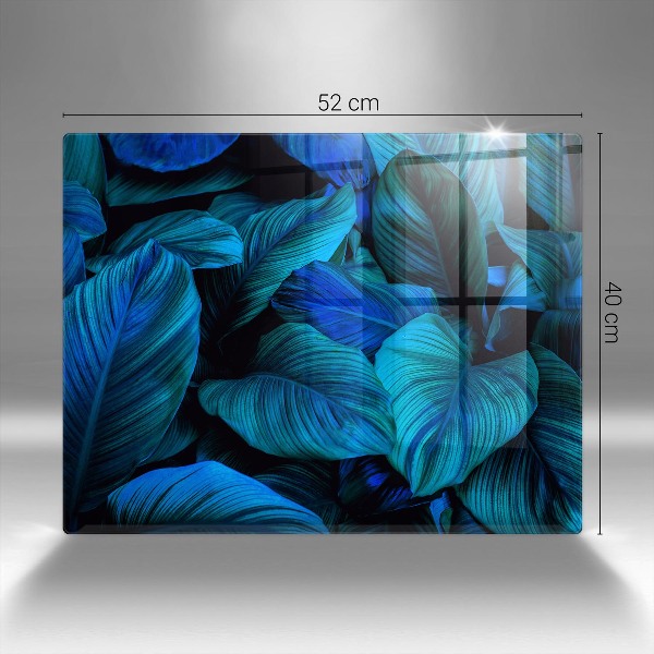 Posavaso de cristal para velas funerarias Hojas de vegetación selvática