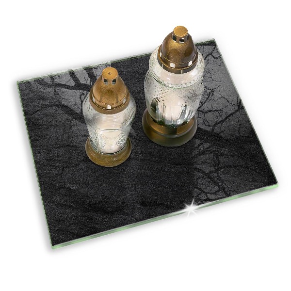 Posavaso de vidrio para velas Textura de piedra