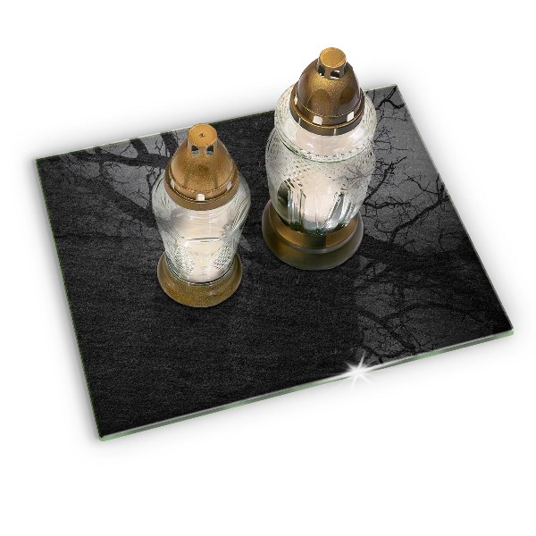 Posavaso de vidrio para velas funerarias Textura de roca