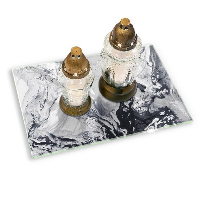 Posavaso de cristal para velas funerarias Abstracción de tinta