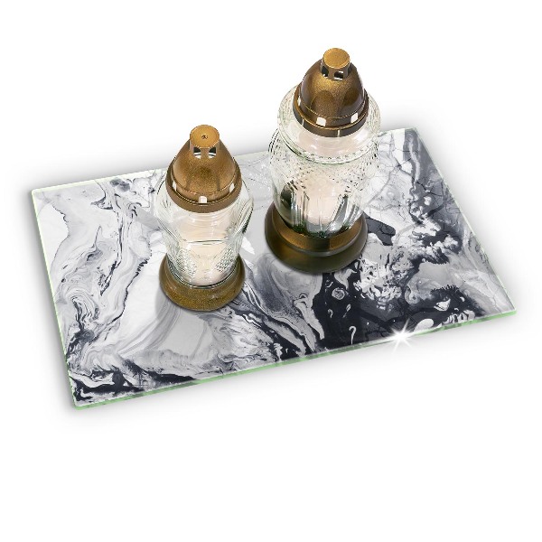 Posavaso de cristal para velas funerarias Abstracción de tinta