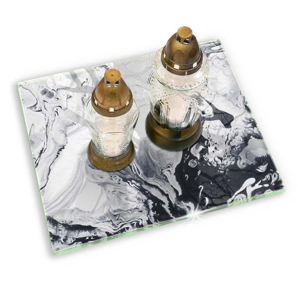 Posavaso de cristal para velas funerarias Abstracción de tinta