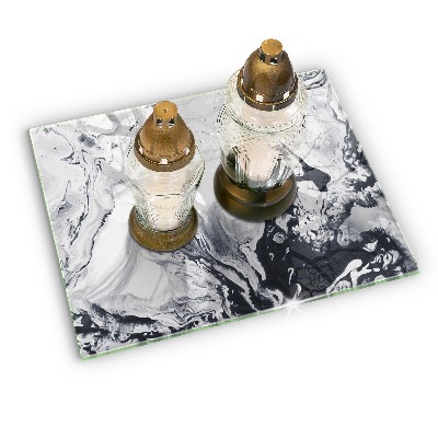 Posavaso de cristal para velas funerarias Abstracción de tinta