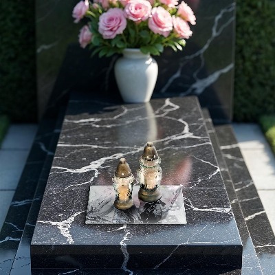 Posavaso de cristal para velas funerarias Abstracción de tinta