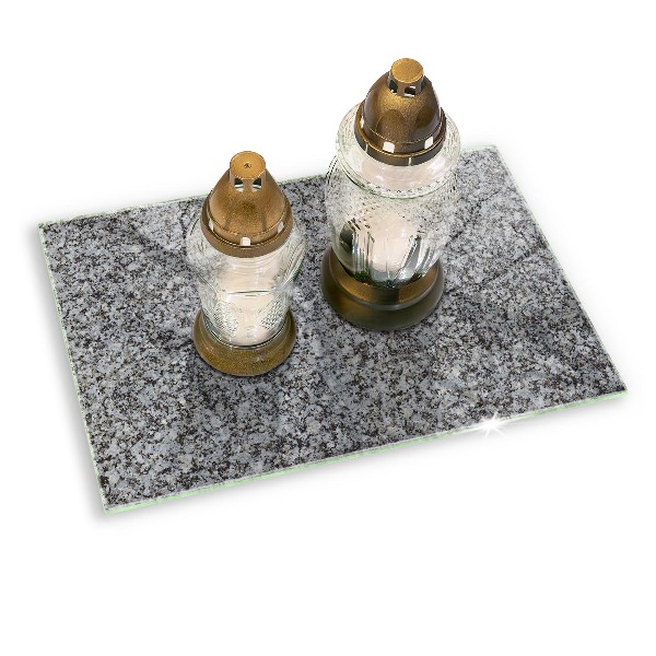 Posavaso de vidrio para velas Textura de piedra