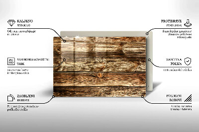 Posavaso de vidrio para velas funerarias Textura de tablón de madera