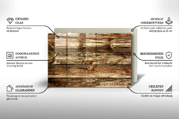 Posavaso de vidrio para velas funerarias Textura de tablón de madera