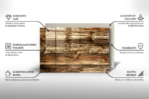 Posavaso de vidrio para velas funerarias Textura de tablón de madera