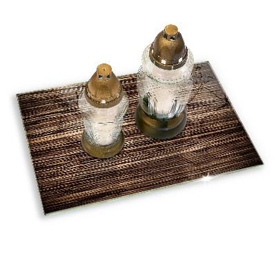 Posavaso de vidrio para velas Textura de madera