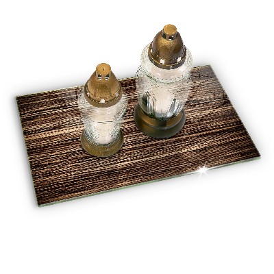 Posavaso de vidrio para velas Textura de madera
