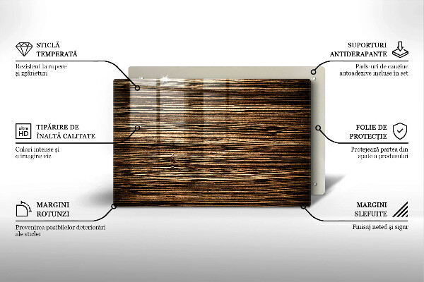 Posavaso de vidrio para velas Textura de madera