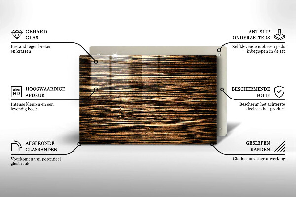 Posavaso de vidrio para velas Textura de madera