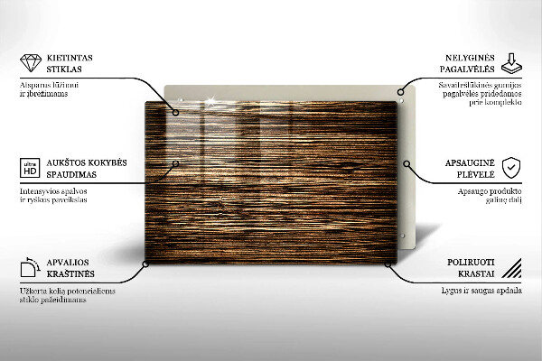 Posavaso de vidrio para velas Textura de madera