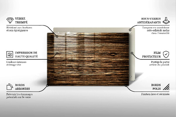 Posavaso de vidrio para velas Textura de madera