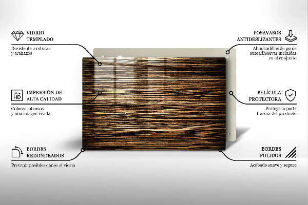 Posavaso de vidrio para velas Textura de madera