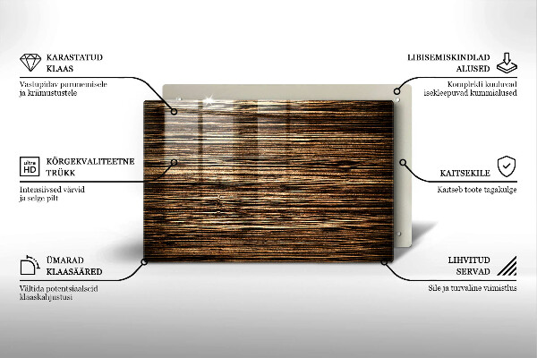 Posavaso de vidrio para velas Textura de madera