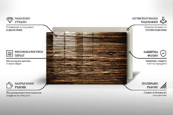 Posavaso de vidrio para velas Textura de madera