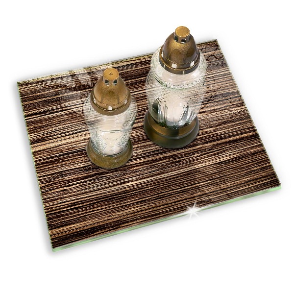 Posavaso de vidrio para velas Textura de madera