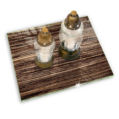Posavaso de vidrio para velas Textura de madera