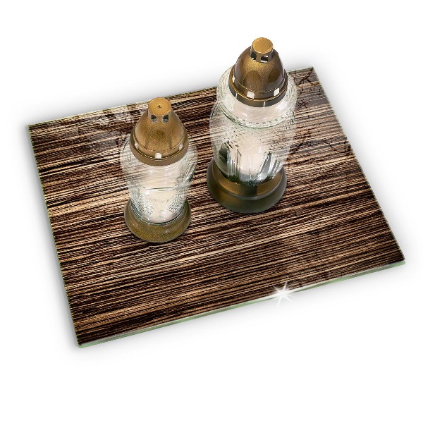 Posavaso de vidrio para velas Textura de madera