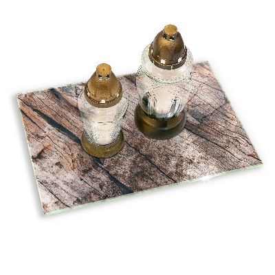 Posavaso de vidrio para velas funerarias Estructura de madera
