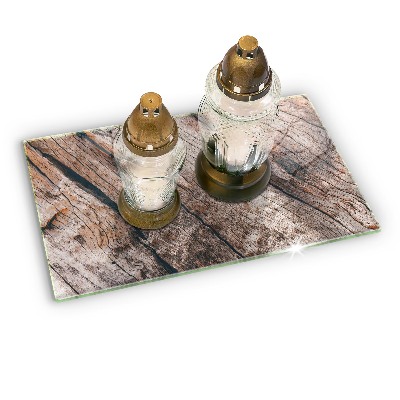 Posavaso de vidrio para velas funerarias Estructura de madera