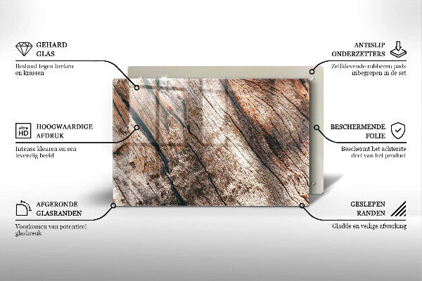 Posavaso de vidrio para velas funerarias Estructura de madera