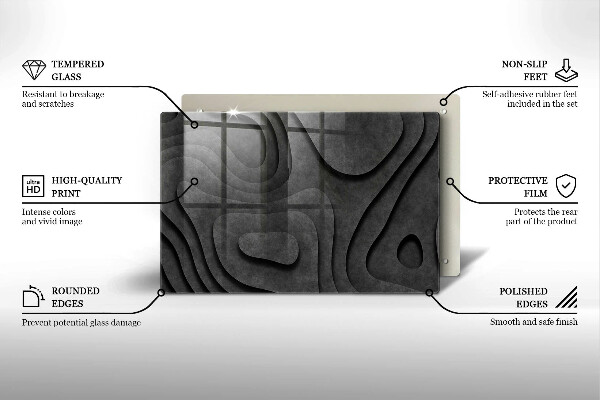 Posavaso de cristal para velas funerarias Formas de piedra 3D