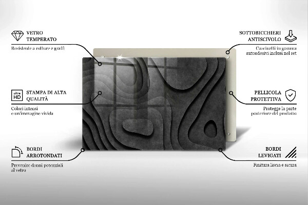 Posavaso de cristal para velas funerarias Formas de piedra 3D