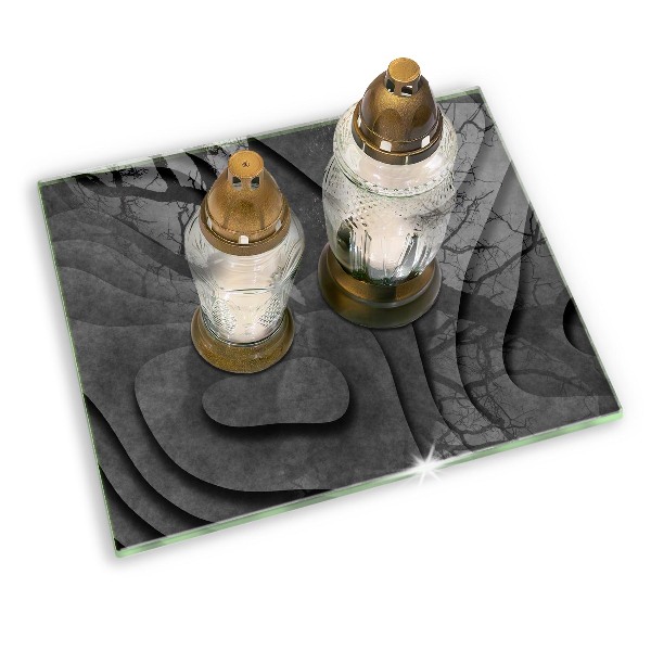 Posavaso de cristal para velas funerarias Formas de piedra 3D