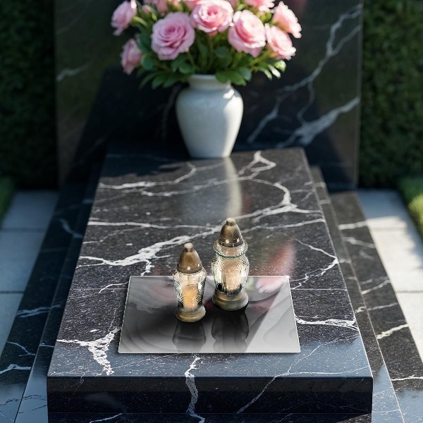 Posavaso de cristal para velas funerarias Formas de piedra 3D
