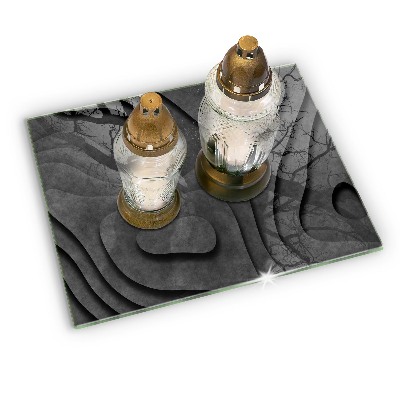 Posavaso de cristal para velas funerarias Formas de piedra 3D