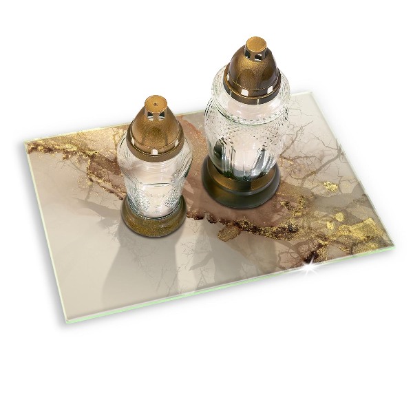 Posavaso de vidrio para velas funerarias Oro abstracto