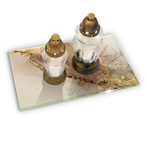 Posavaso de vidrio para velas funerarias Oro abstracto