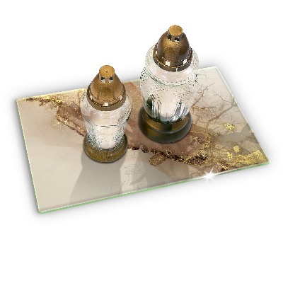 Posavaso de vidrio para velas funerarias Oro abstracto