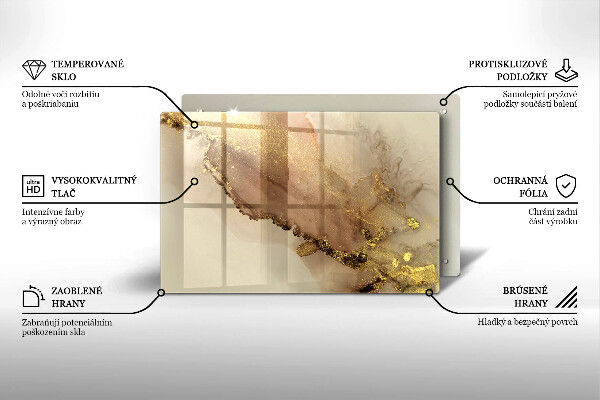 Posavaso de vidrio para velas funerarias Oro abstracto