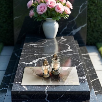 Posavaso de vidrio para velas funerarias Oro abstracto