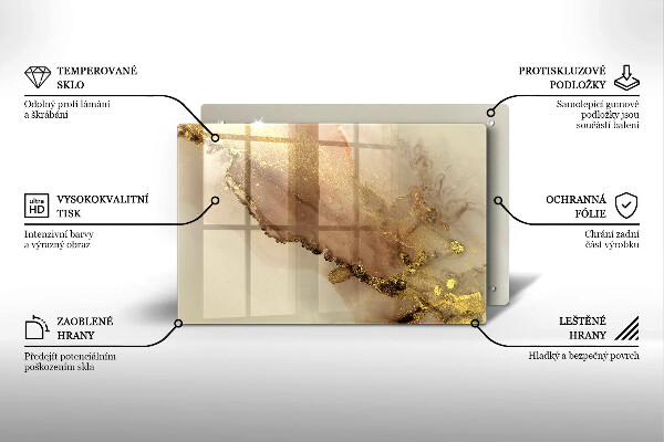 Posavaso de vidrio para velas funerarias Oro abstracto