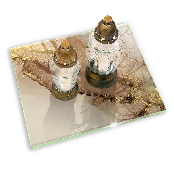 Posavaso de vidrio para velas funerarias Oro abstracto