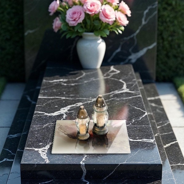 Posavaso de vidrio para velas funerarias Oro abstracto