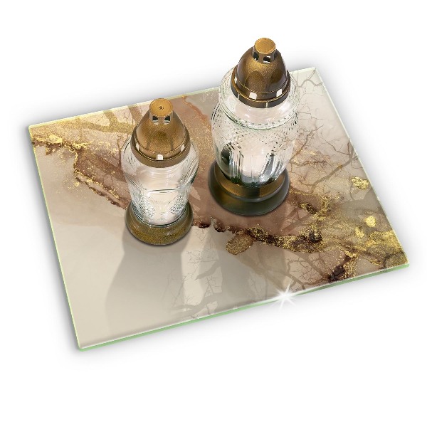 Posavaso de vidrio para velas funerarias Oro abstracto