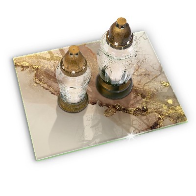 Posavaso de vidrio para velas funerarias Oro abstracto