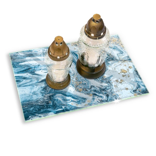 Posavaso de cristal para velas funerarias Estructura con oro