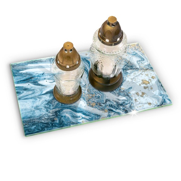 Posavaso de cristal para velas funerarias Estructura con oro