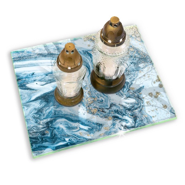 Posavaso de cristal para velas funerarias Estructura con oro