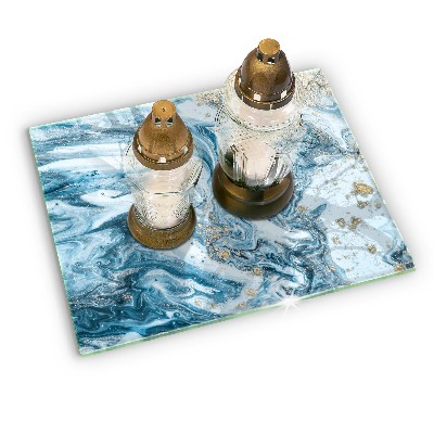 Posavaso de cristal para velas funerarias Estructura con oro