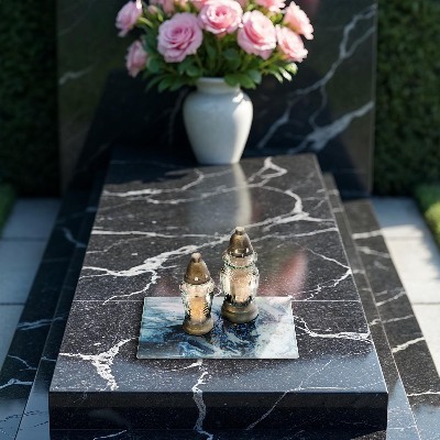 Posavaso de cristal para velas funerarias Estructura con oro