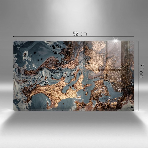 Posavaso de vidrio para velas Estructura de roca dorada